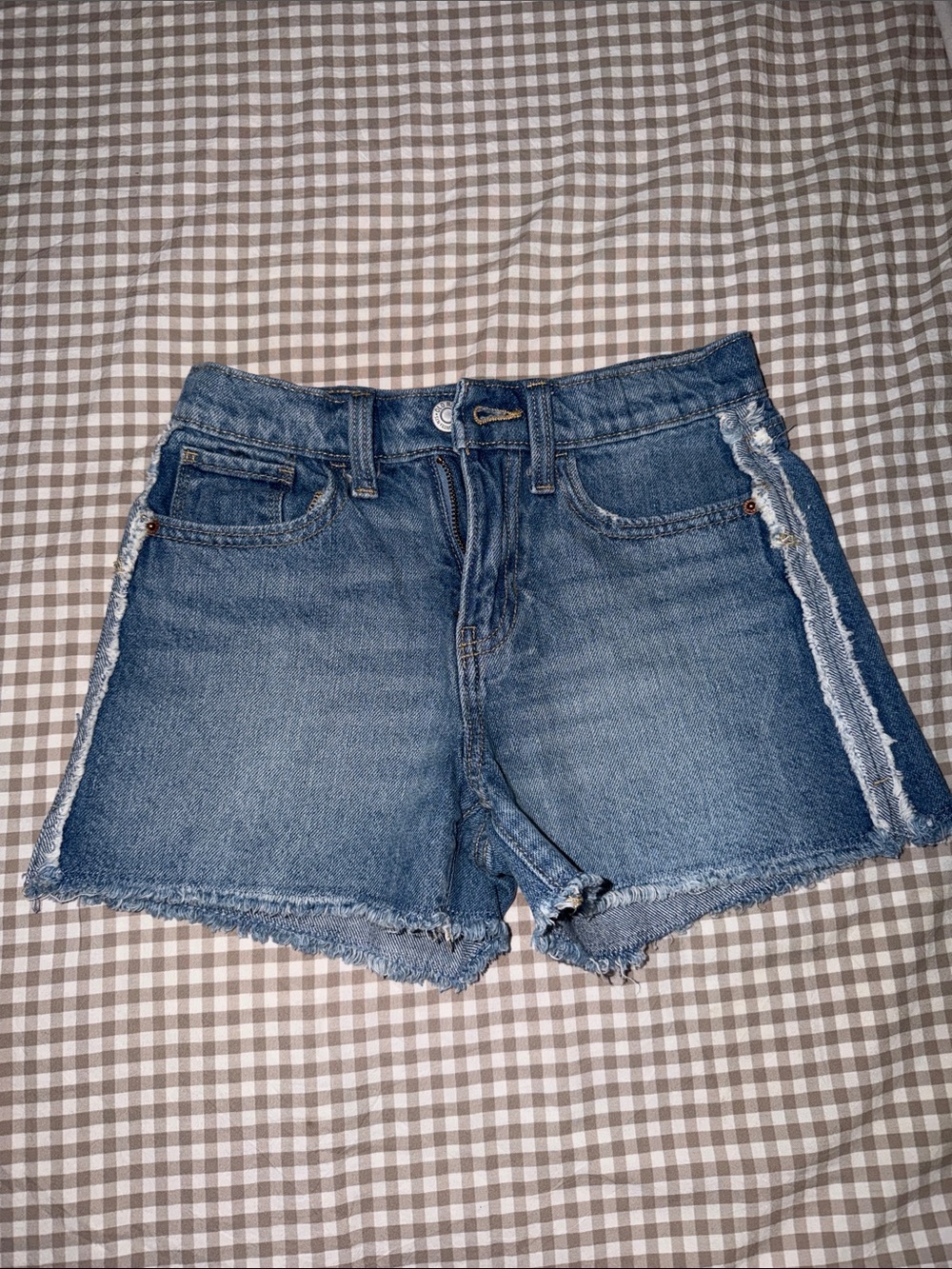 Old Navy Blue Denim Frayed Hem Kids Shorts